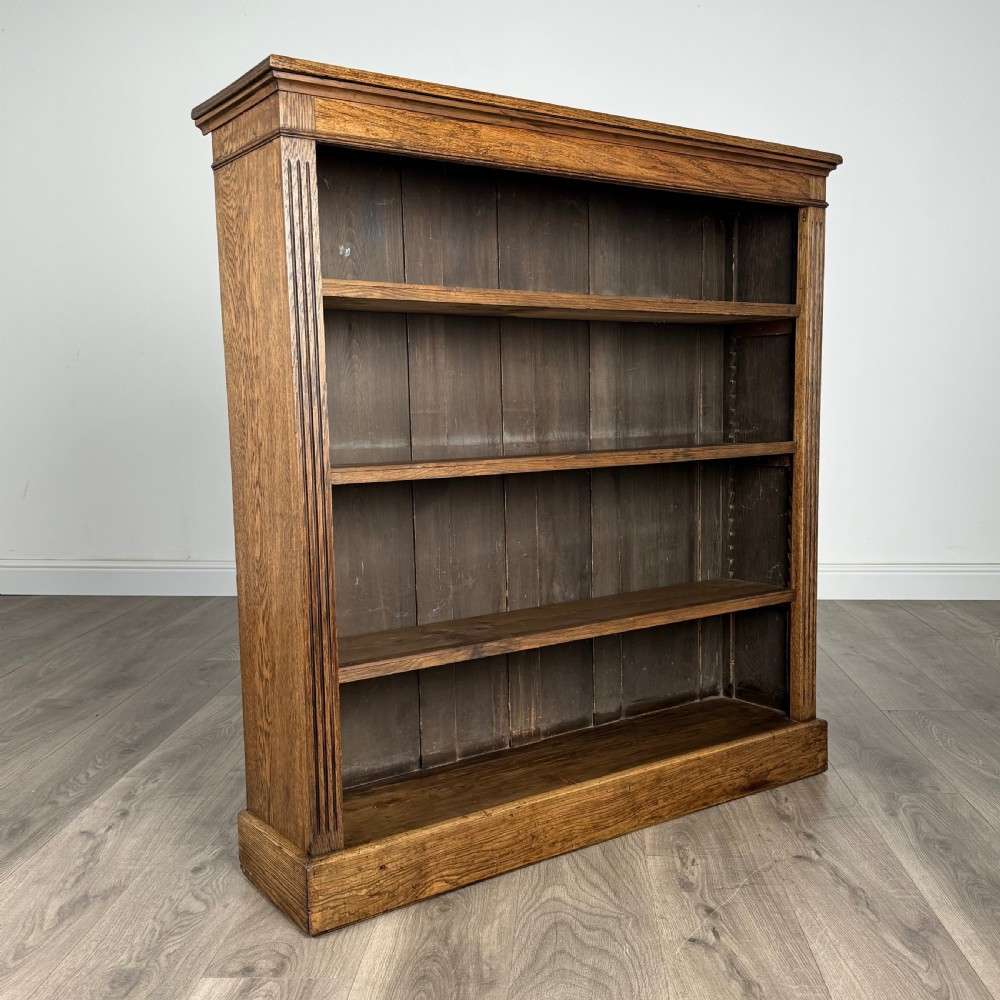  Antique 19th Century Open Bookcase In Oak  View VIII