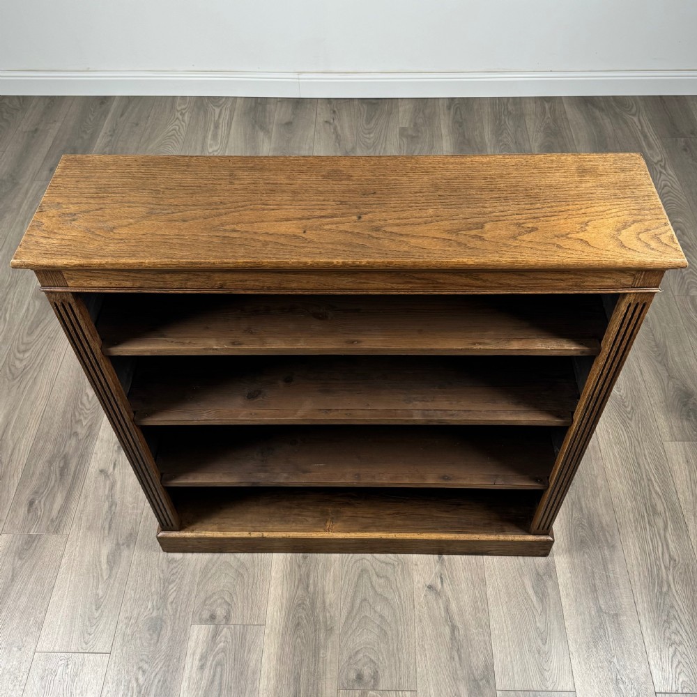  Antique 19th Century Open Bookcase In Oak  View IX