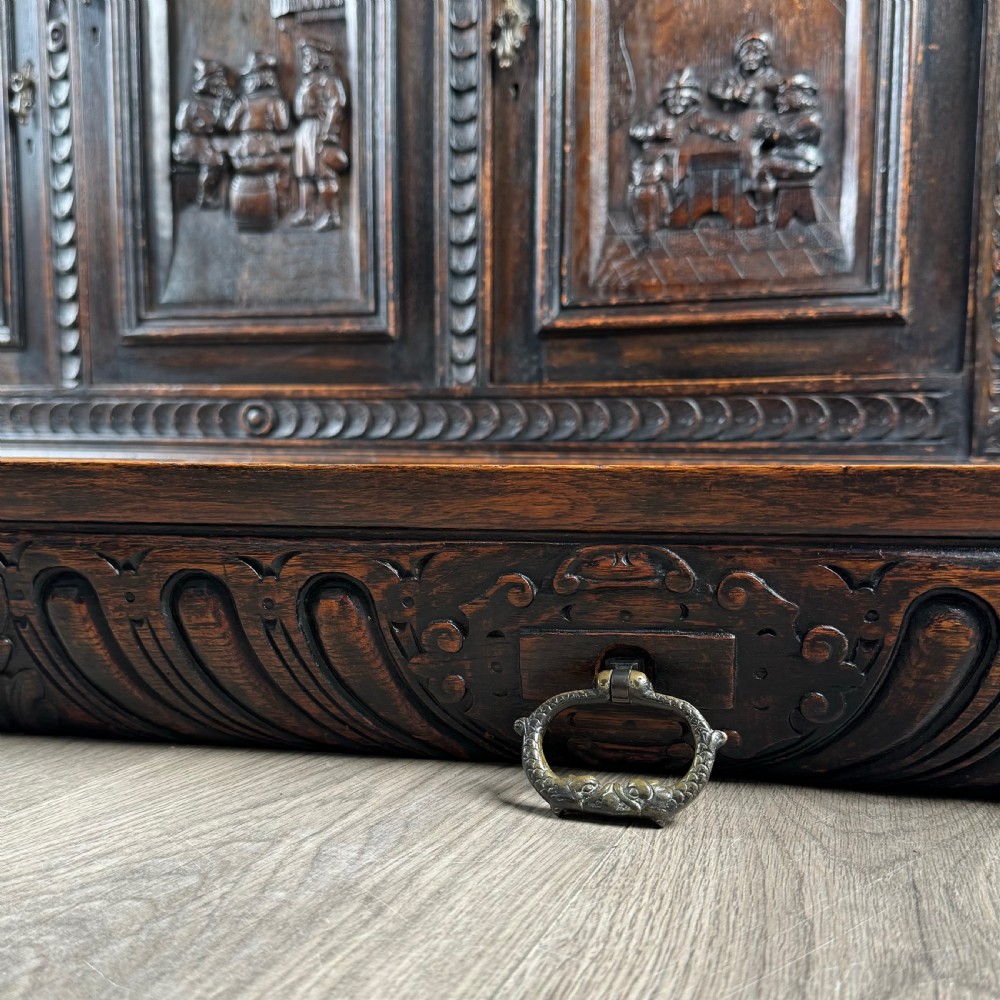 Antique 19th Century Heavily Carved Oak Mirror Back Sideboard  View XII