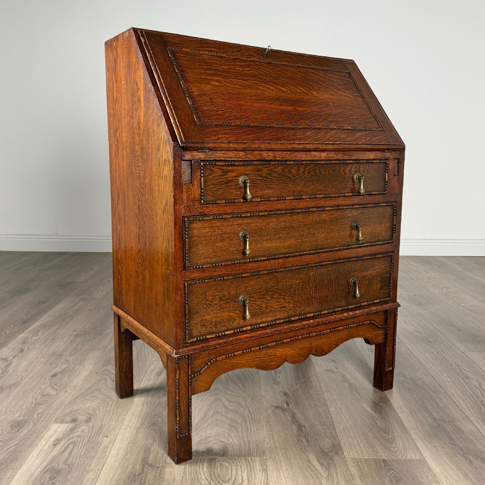 Antique 20th Century Bureau In Oak  View IX