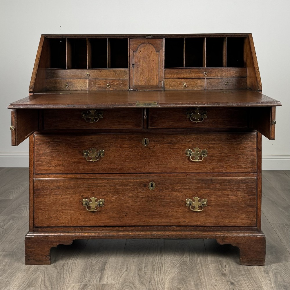 Antique 18th Century Fine Quality Oak Bureau  View II