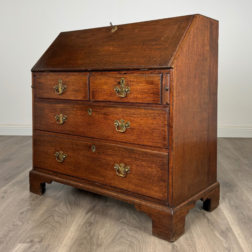Antique 18th Century Fine Quality Oak Bureau  View III
