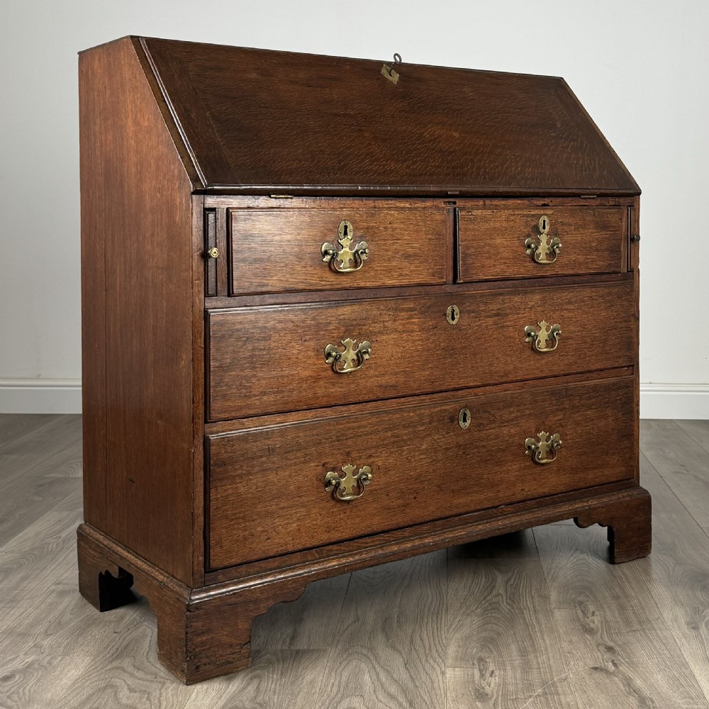 Antique 18th Century Fine Quality Oak Bureau  View IX