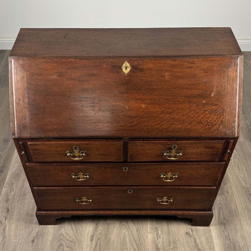 Antique 18th Century Fine Quality Oak Bureau  View X