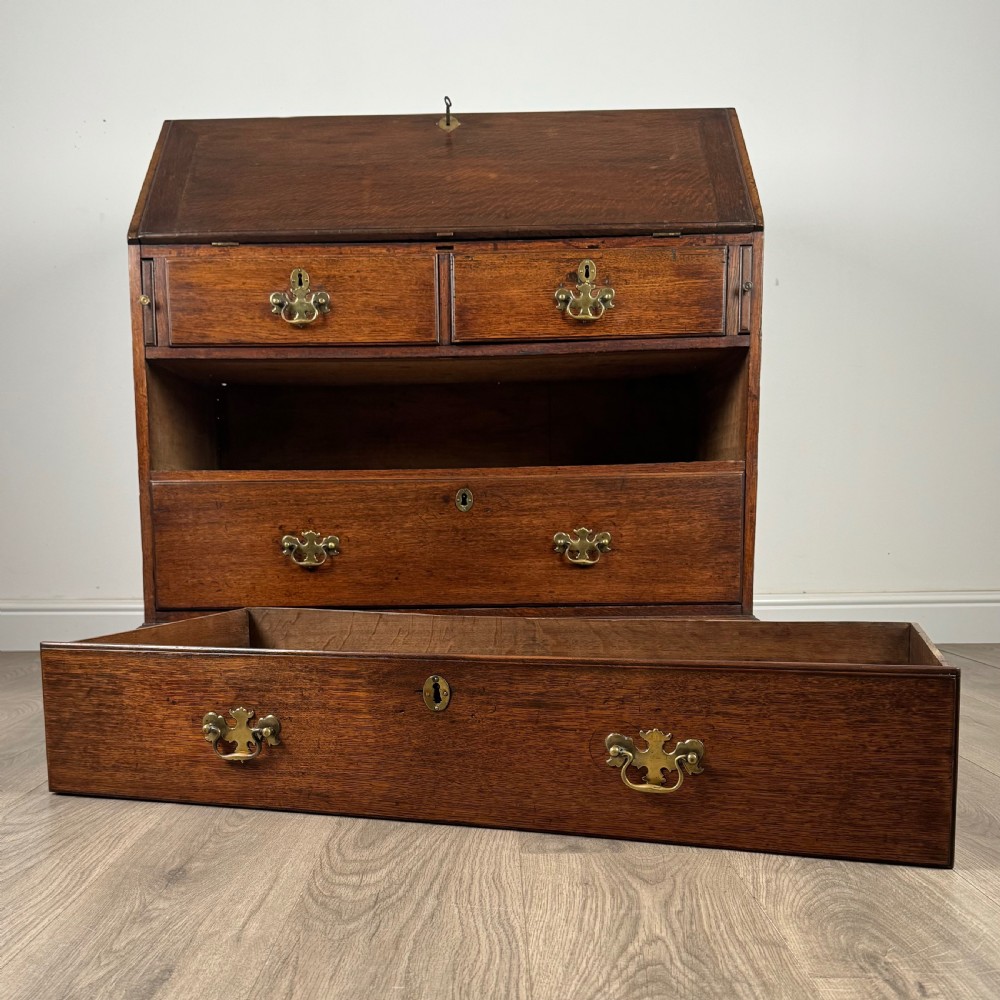Antique 18th Century Fine Quality Oak Bureau  View XII