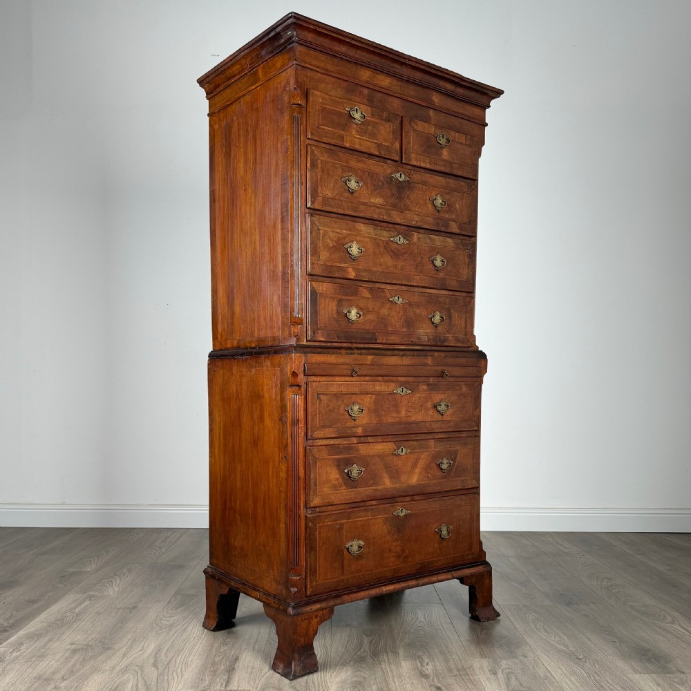 Antique Early 18th Century Dwarf Chest On Chest In Walnut  View VIII