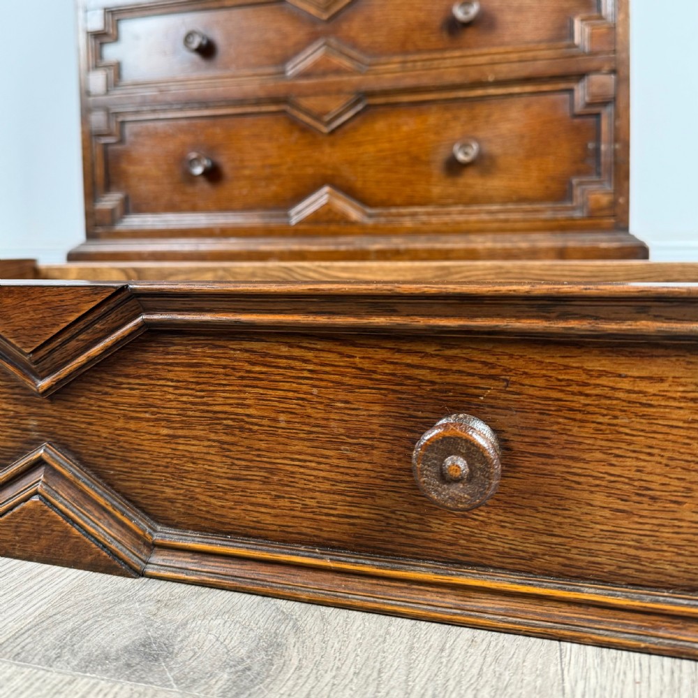 Antique 20th Century Jacobean Style Bureau In Oak  View XIII