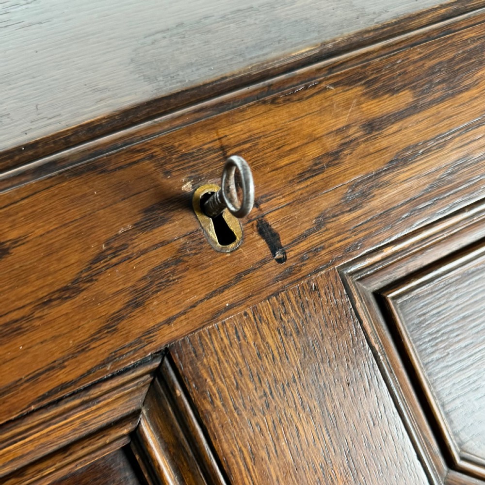 Antique 20th Century Jacobean Style Bureau In Oak  View XIV