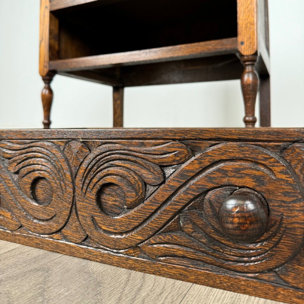  Antique 20th Century Small Cabinet In Oak View XI