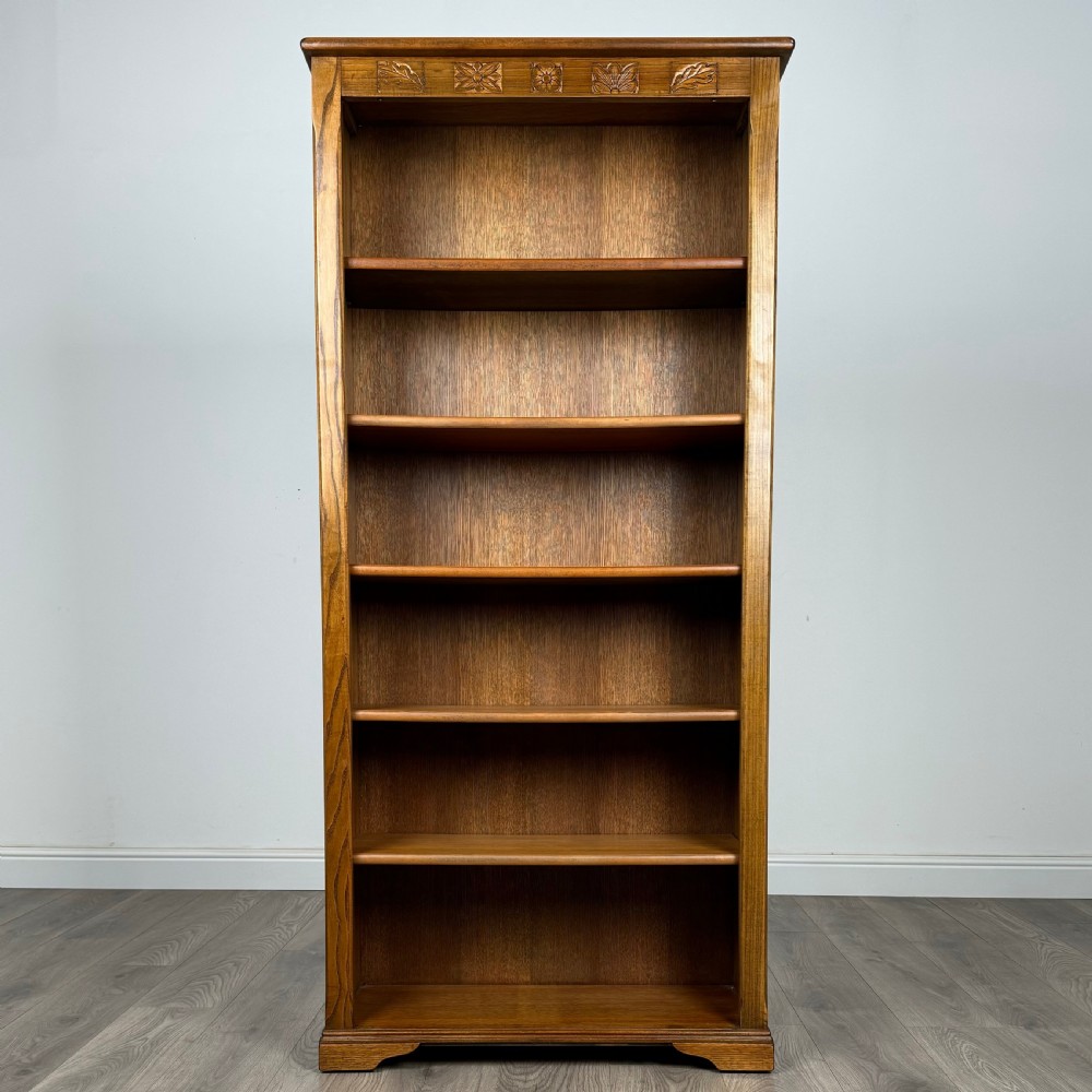 Antique 20th Century Open Bookcase In Oak