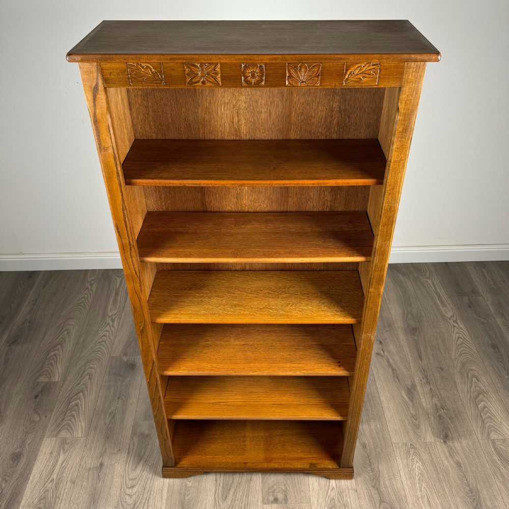 Antique 20th Century Open Bookcase In Oak View IX
