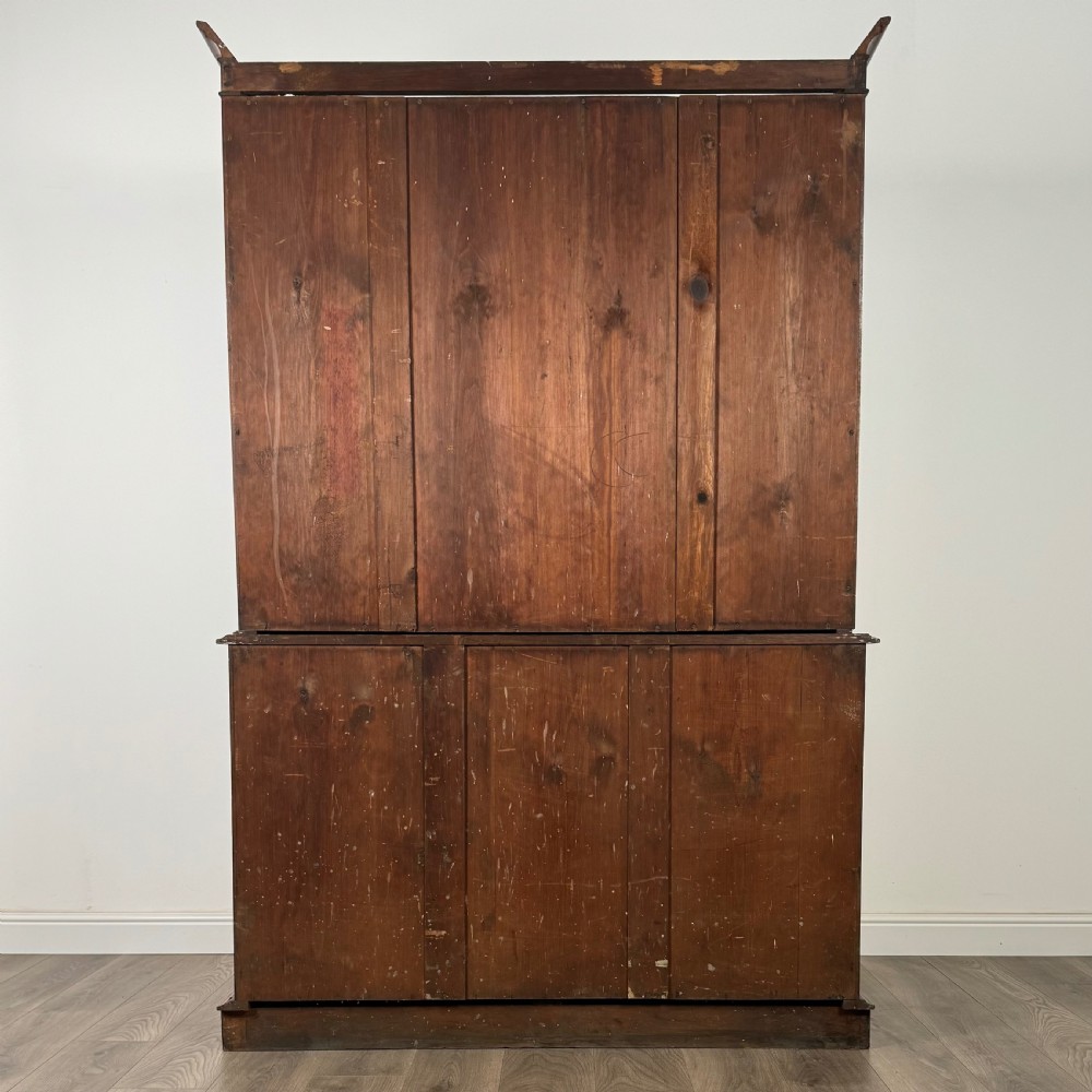  Antique 19th Century Bookcase On Cupboard In Mahogany  View VI