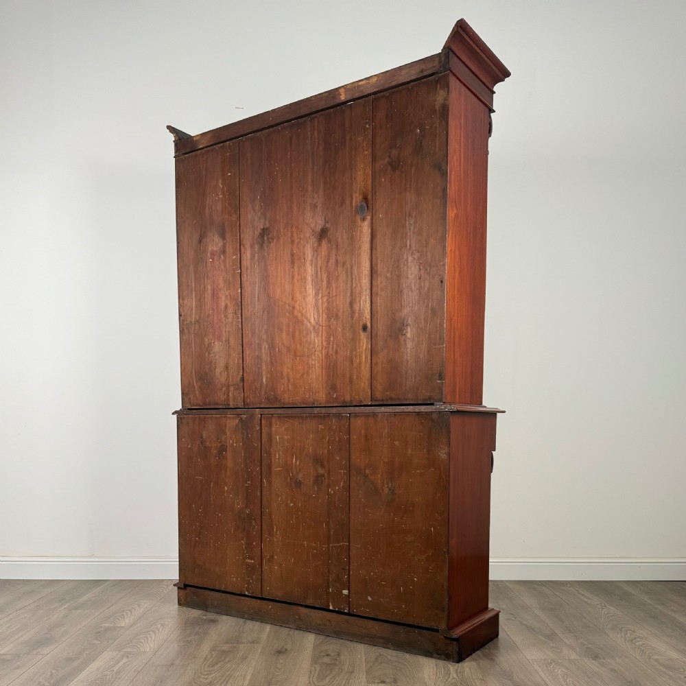  Antique 19th Century Bookcase On Cupboard In Mahogany  View VII