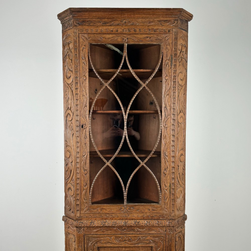 Antique 19th Century Heavily Carved Corner 
 View IV