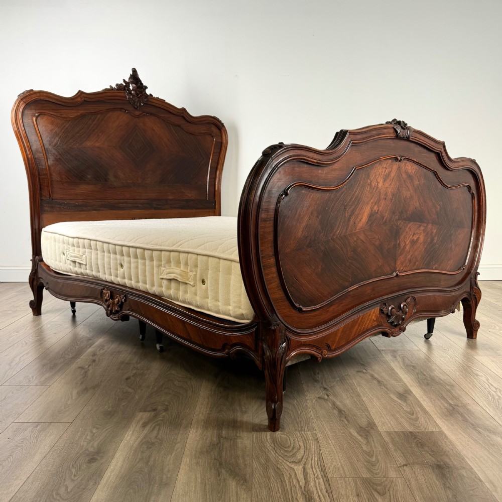 Antique 19th Century Complete French Double Bed In Rosewood 
