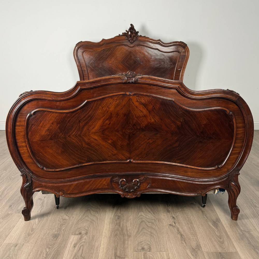 Antique 19th Century Complete French Double Bed In Rosewood 
 View II