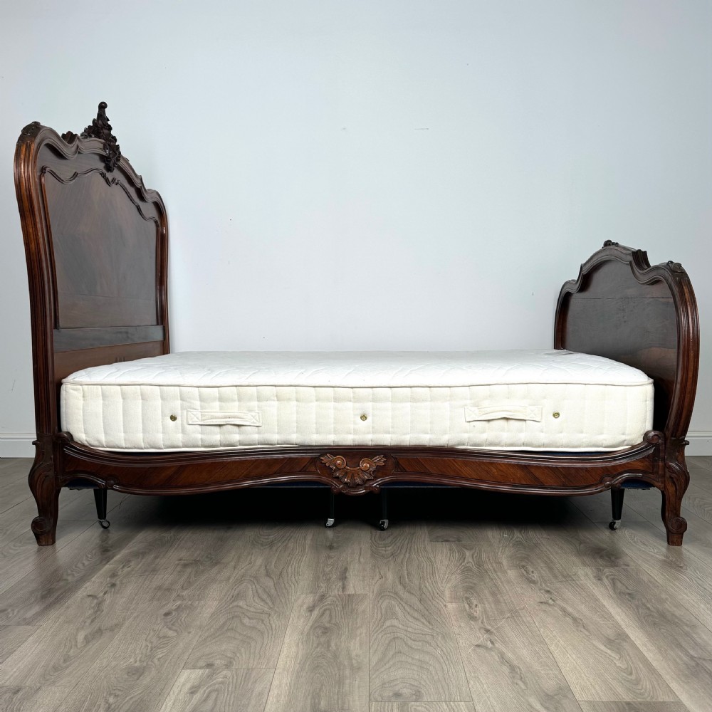 Antique 19th Century Complete French Double Bed In Rosewood 
 View III