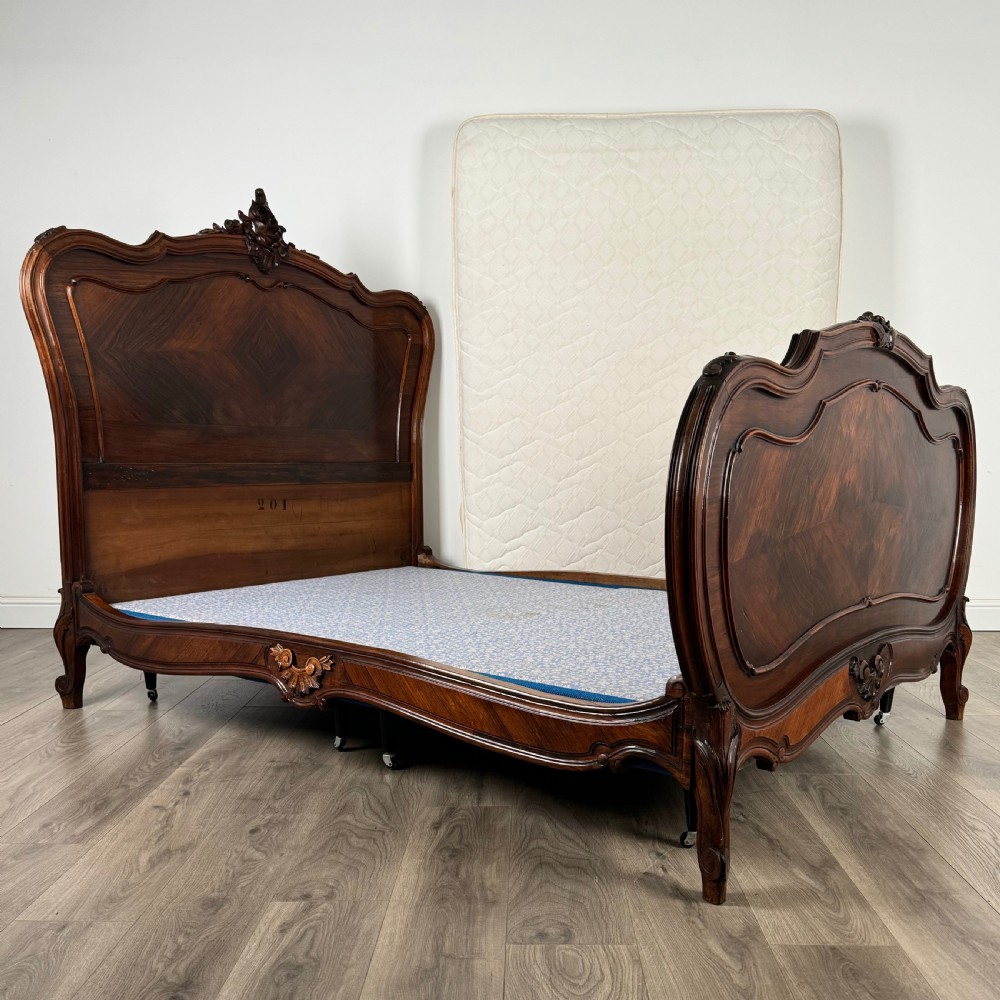 Antique 19th Century Complete French Double Bed In Rosewood 
 View XIII