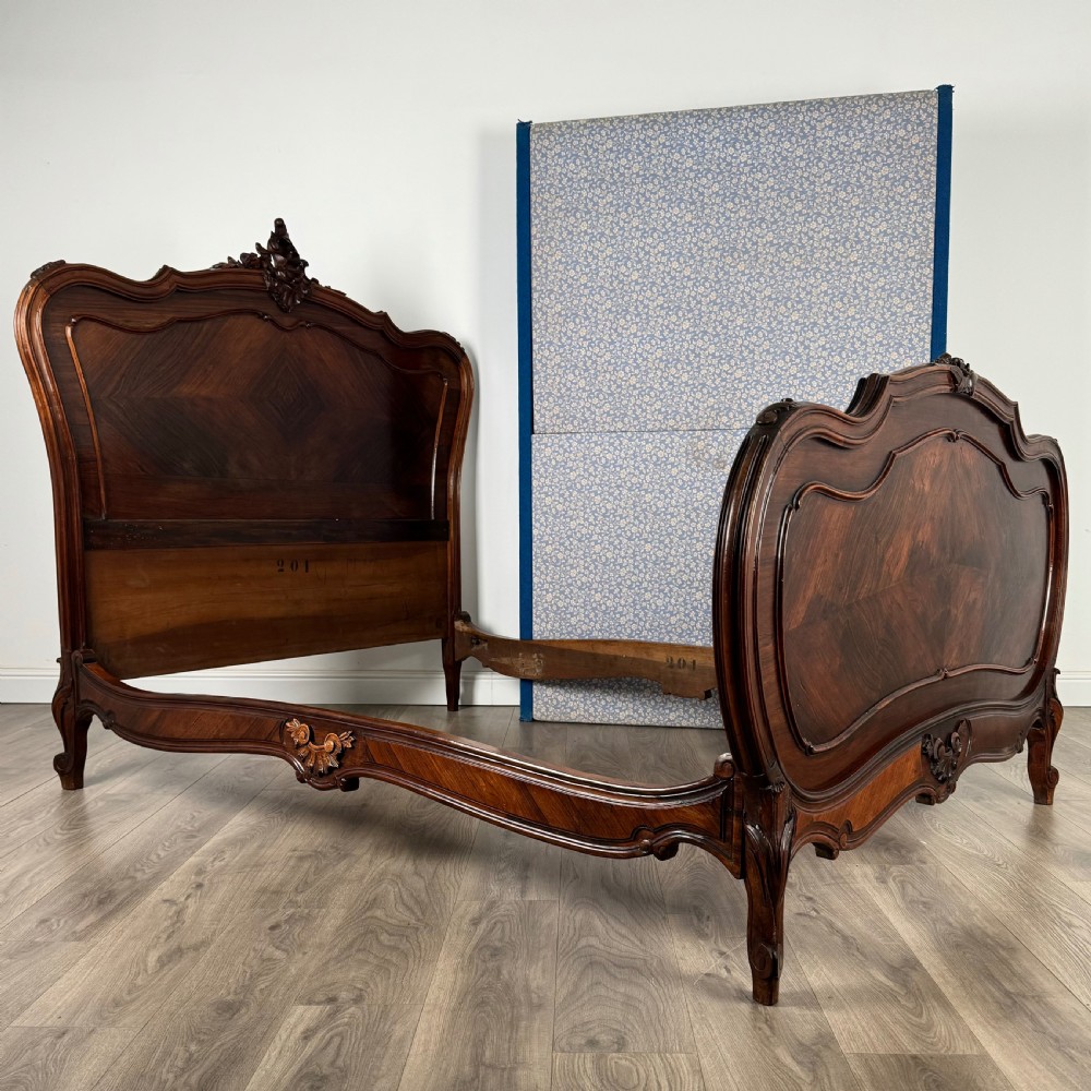 Antique 19th Century Complete French Double Bed In Rosewood 
 View XIV