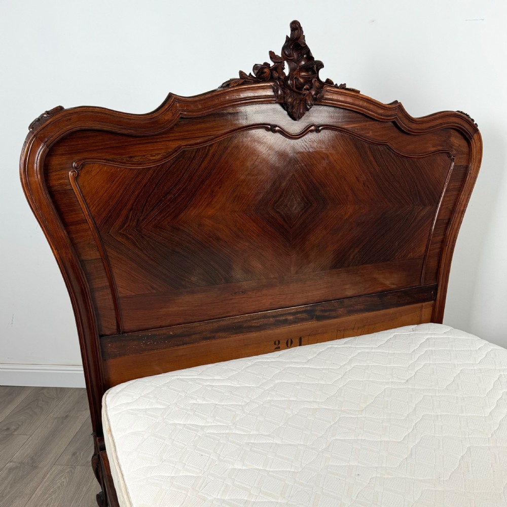 Antique 19th Century Complete French Double Bed In Rosewood 
 View XV