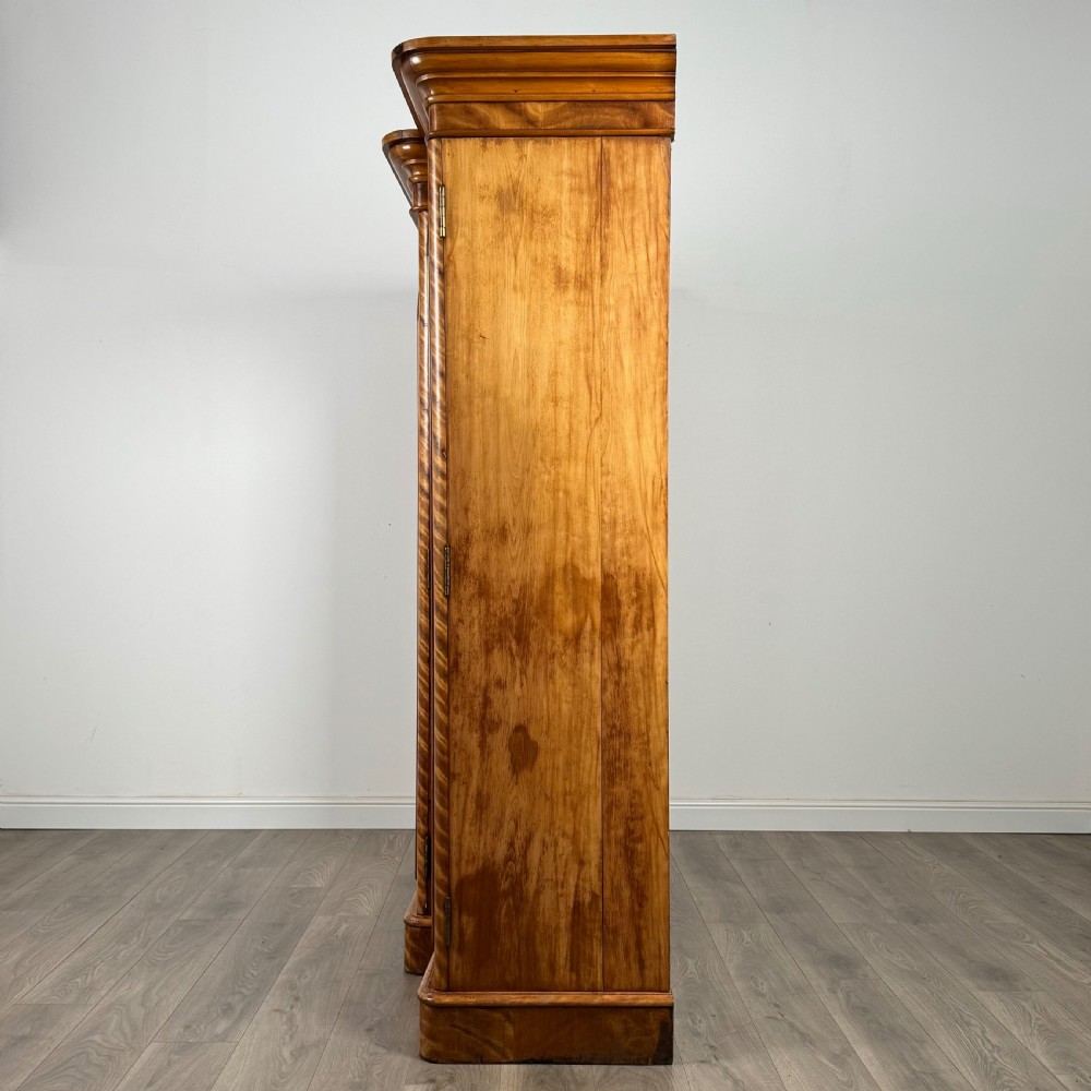  Antique 19th Century Large Wardrobe Of Fine Quality In Satin Birch 
 View V