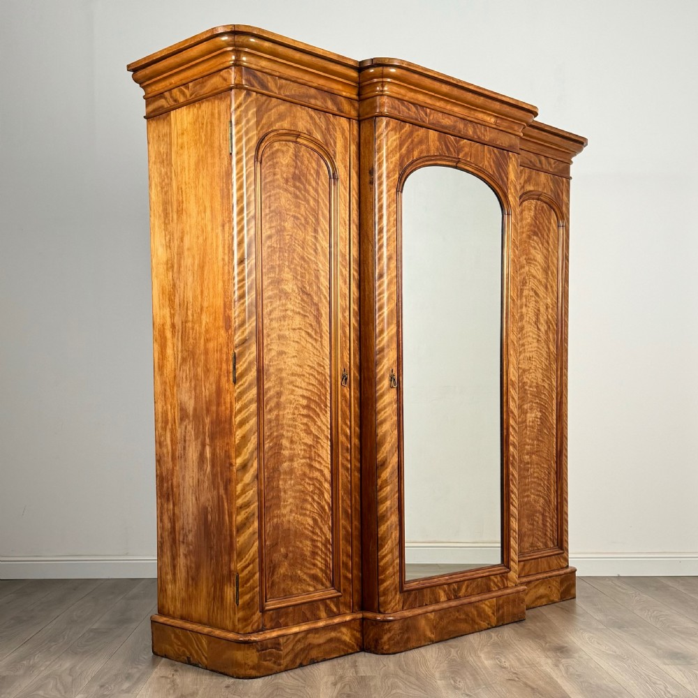  Antique 19th Century Large Wardrobe Of Fine Quality In Satin Birch 
 View X