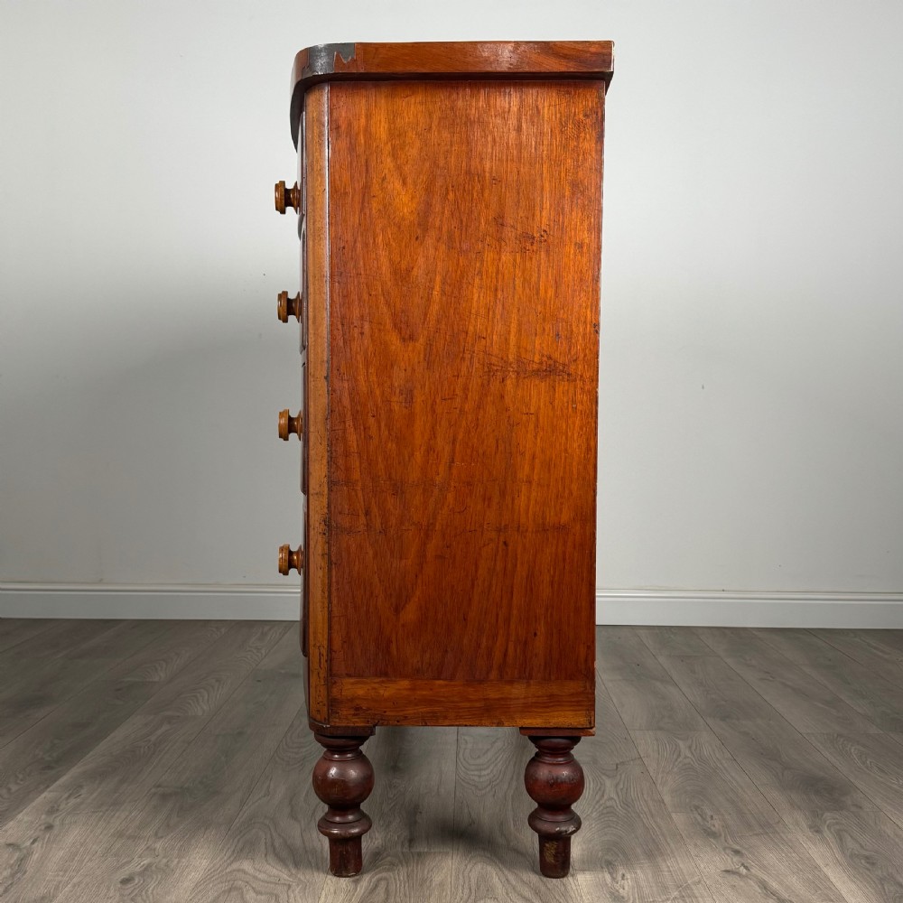 Antique 19th Century Bow Fronted Chest Of Drawers In Mahogany 
 View III