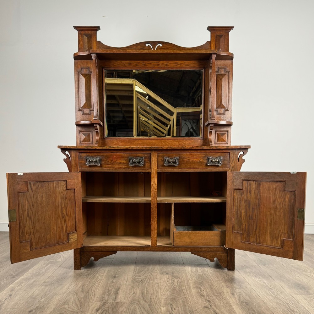  Antique 20th Century Mirror Back Sideboard In Oak  View II