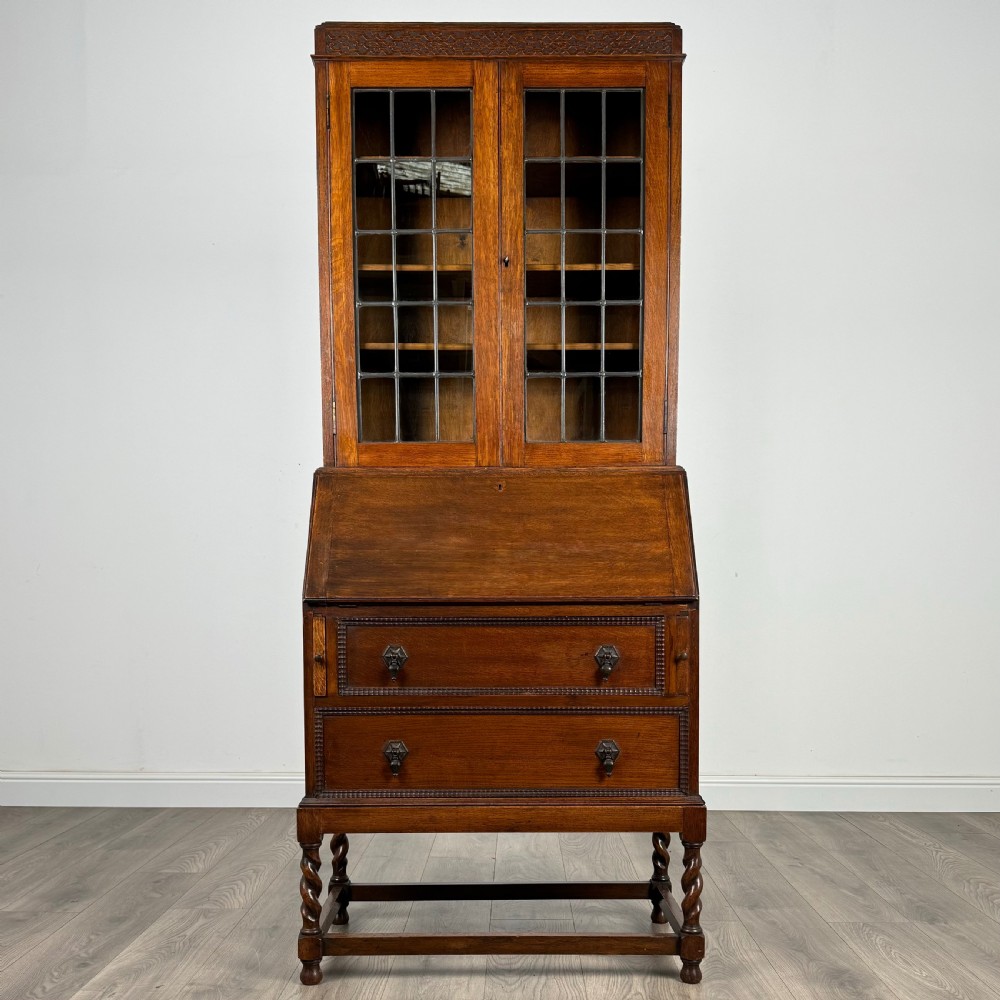  Antique 20th Century Bureau Bookcase In Oak 
