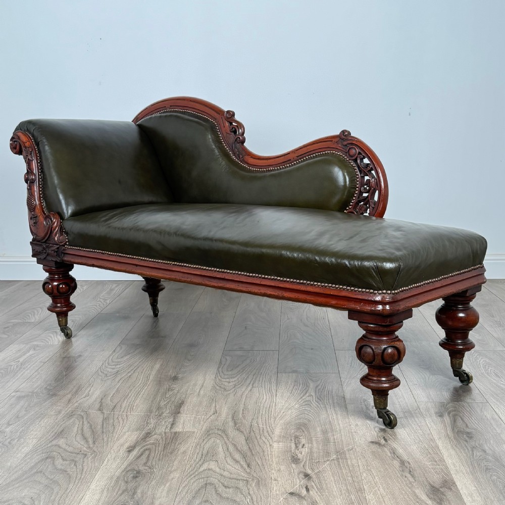 Antique 19th Century Fine Quality Chaise Lounge In Mahogany View II