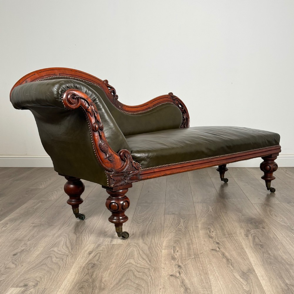 Antique 19th Century Fine Quality Chaise Lounge In Mahogany View VIII