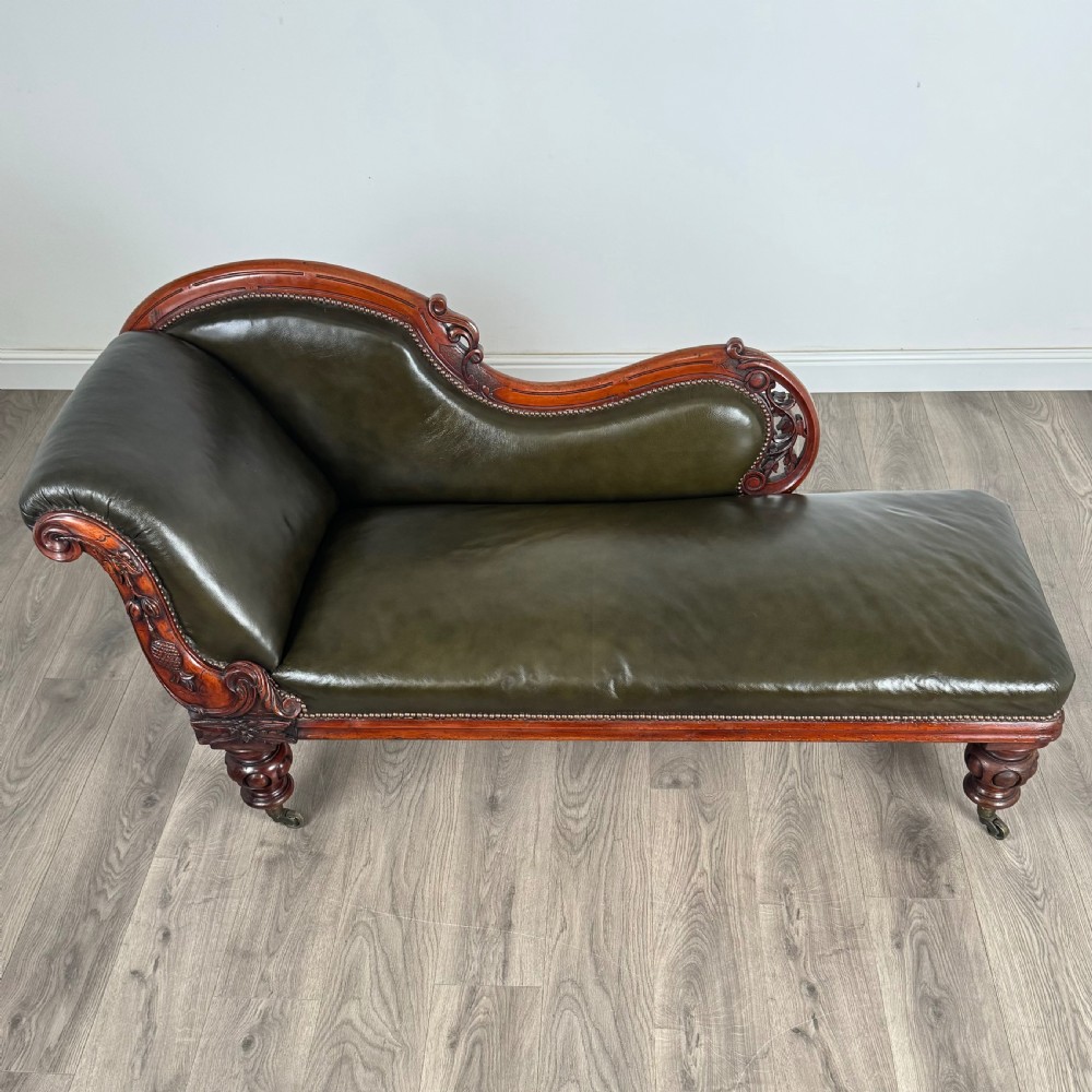 Antique 19th Century Fine Quality Chaise Lounge In Mahogany View IX
