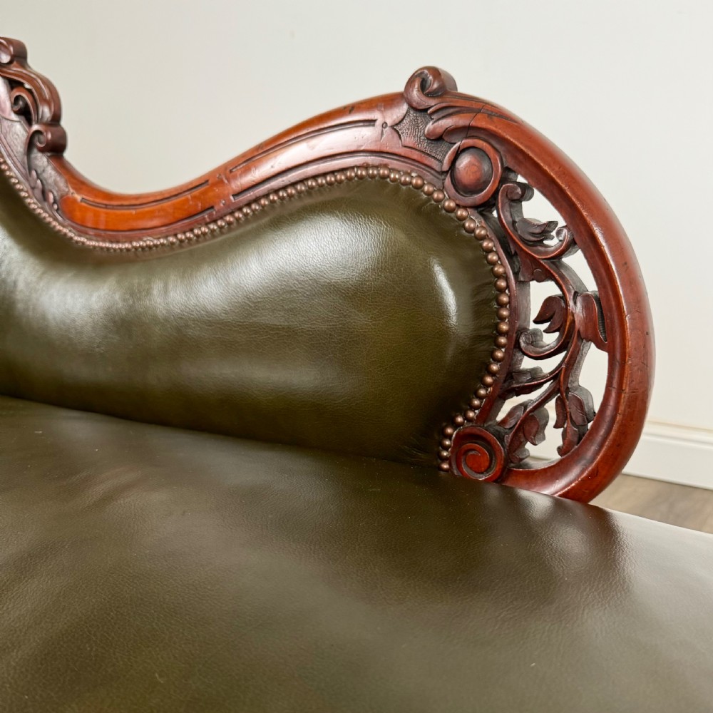 Antique 19th Century Fine Quality Chaise Lounge In Mahogany View X