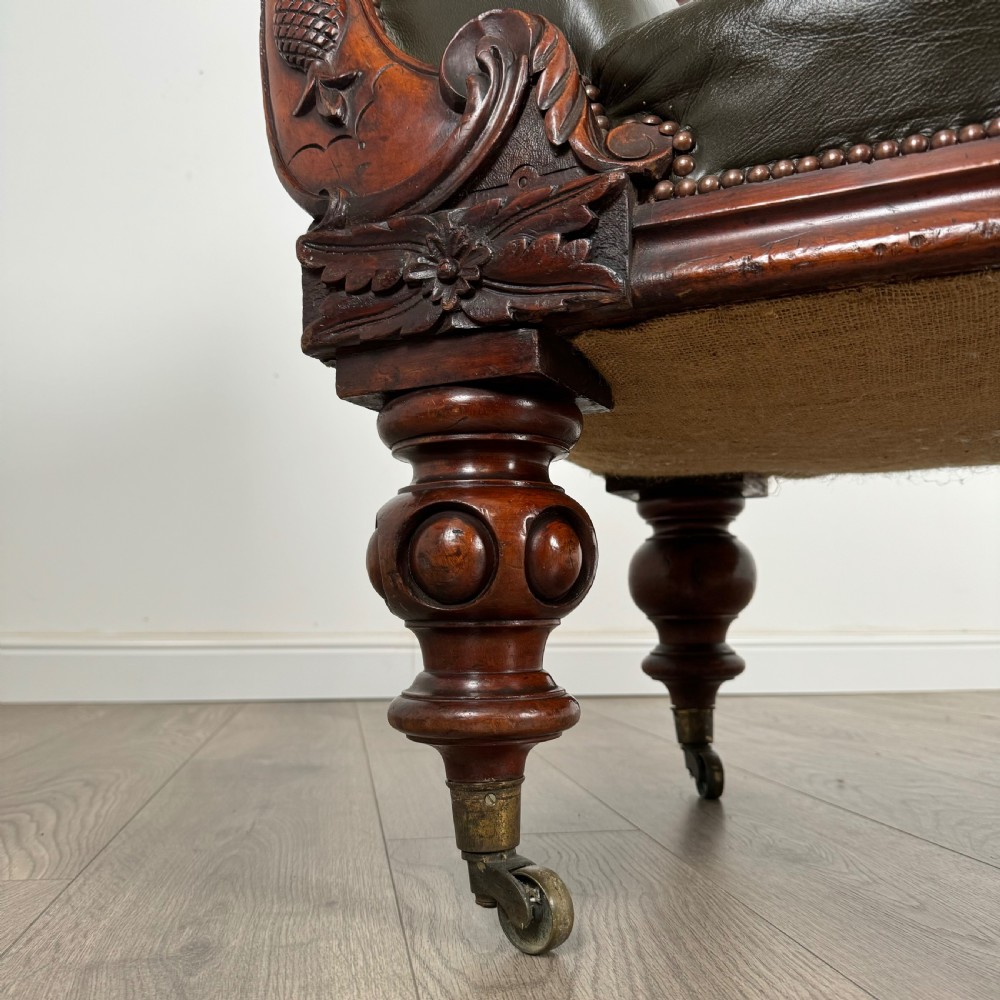 Antique 19th Century Fine Quality Chaise Lounge In Mahogany View XIII