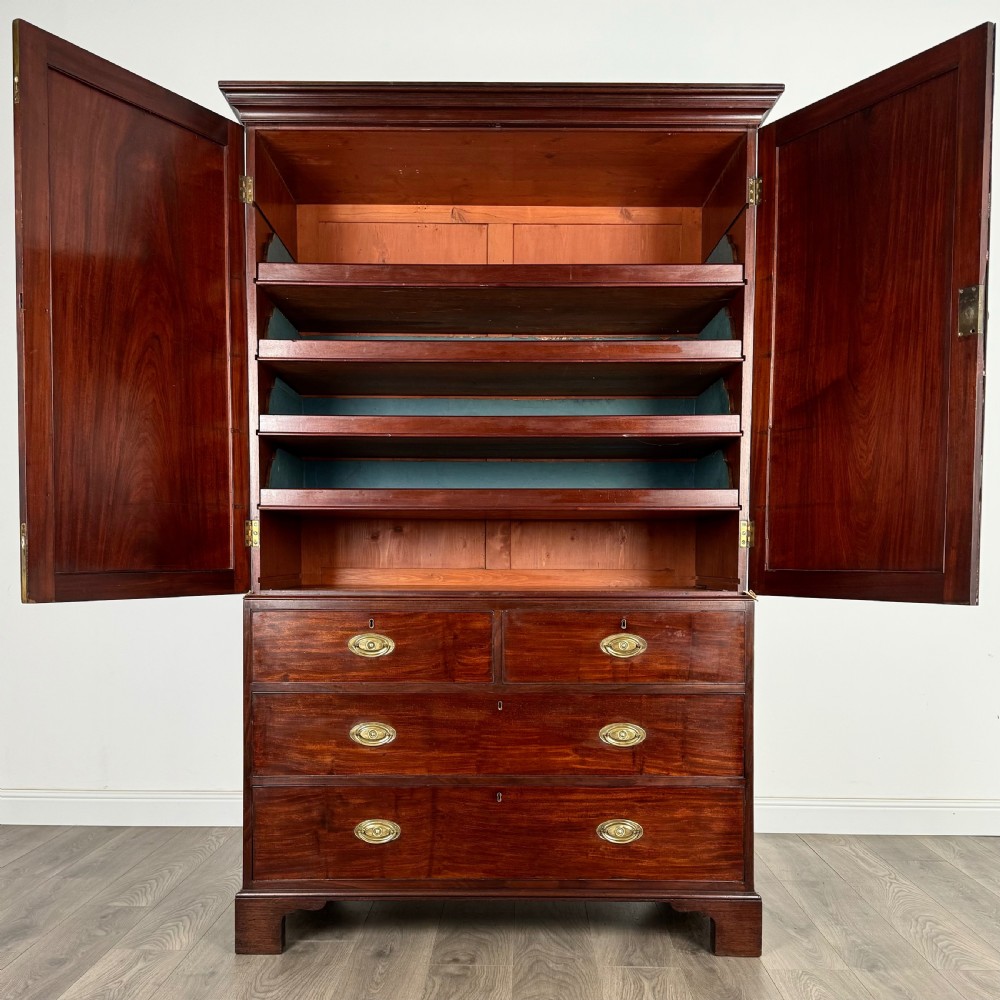 Antique 18th Century Fine Quality Linen Press Cupboard 
 View II