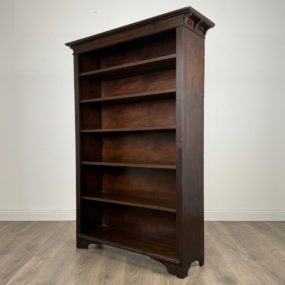  Antique 20th Century Open Bookcase In Oak 
 View II