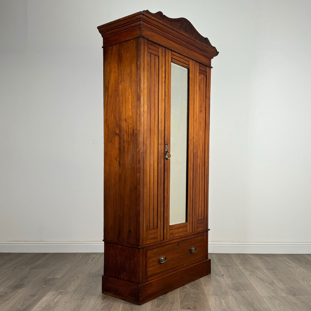 Antique 20th Century Wardrobe In Satin Wood 
 View IX