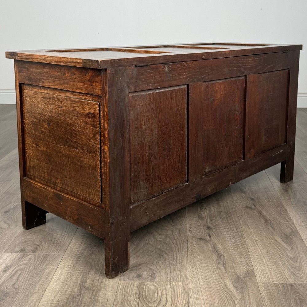  Antique 20th Century Carved Blanket Box In Oak 
 View IV