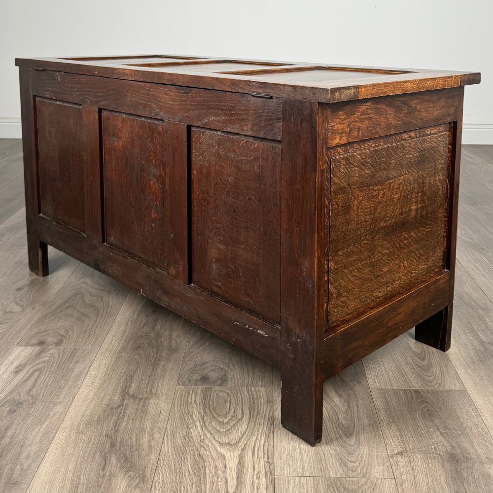  Antique 20th Century Carved Blanket Box In Oak 
 View VI