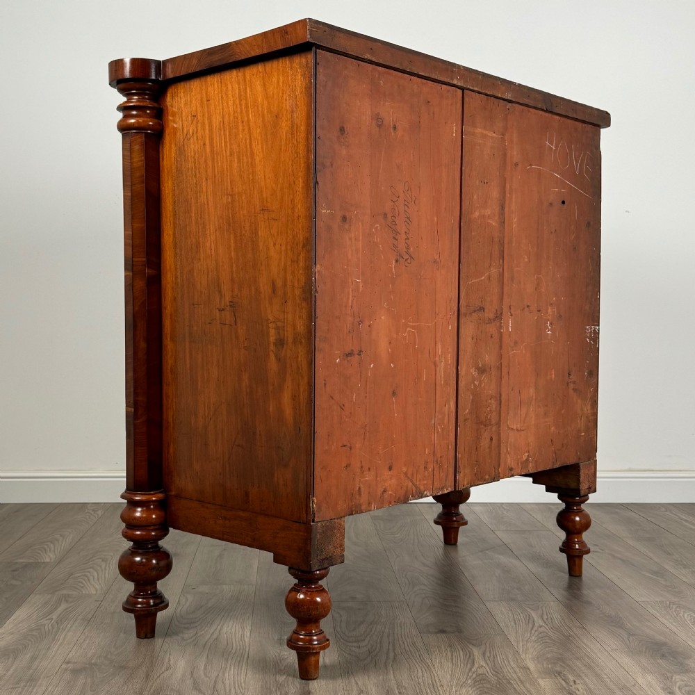  Antique 19th Century Rare Serpentine Chest Of Drawers In Mahogany  View III