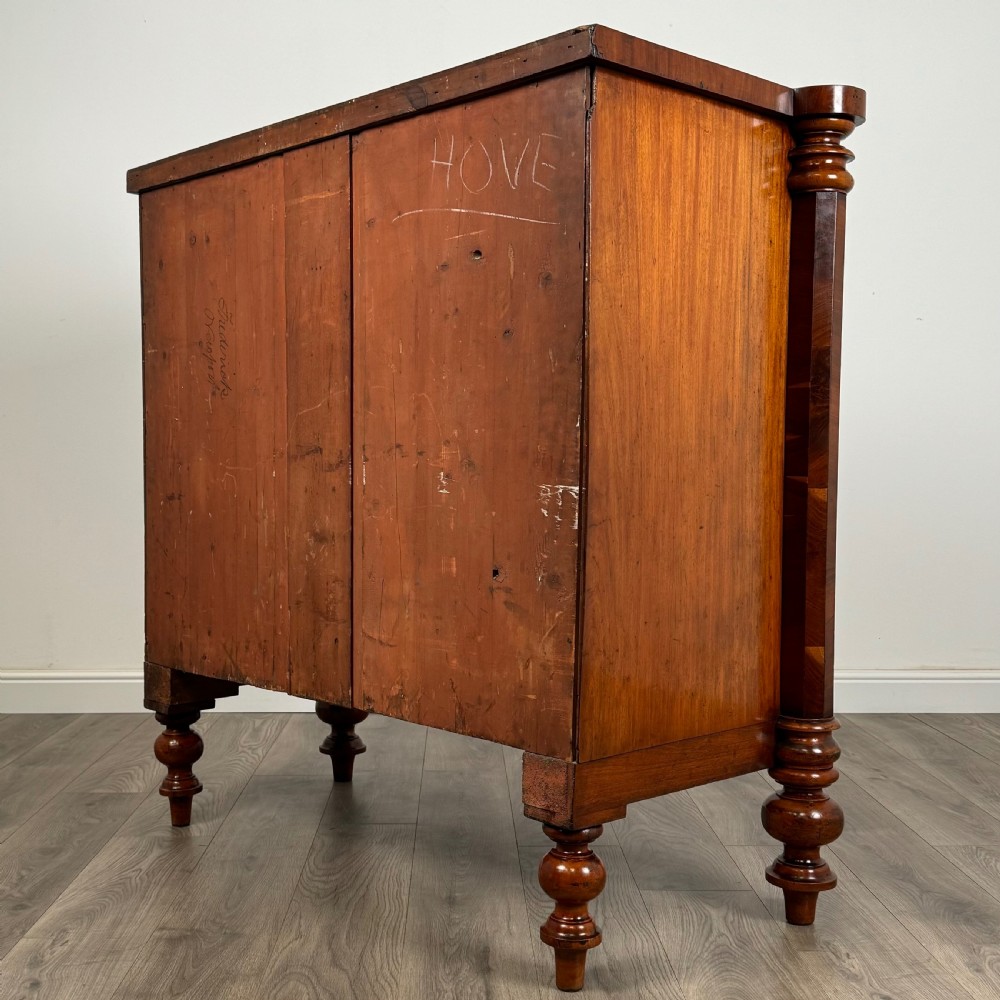  Antique 19th Century Rare Serpentine Chest Of Drawers In Mahogany  View IV