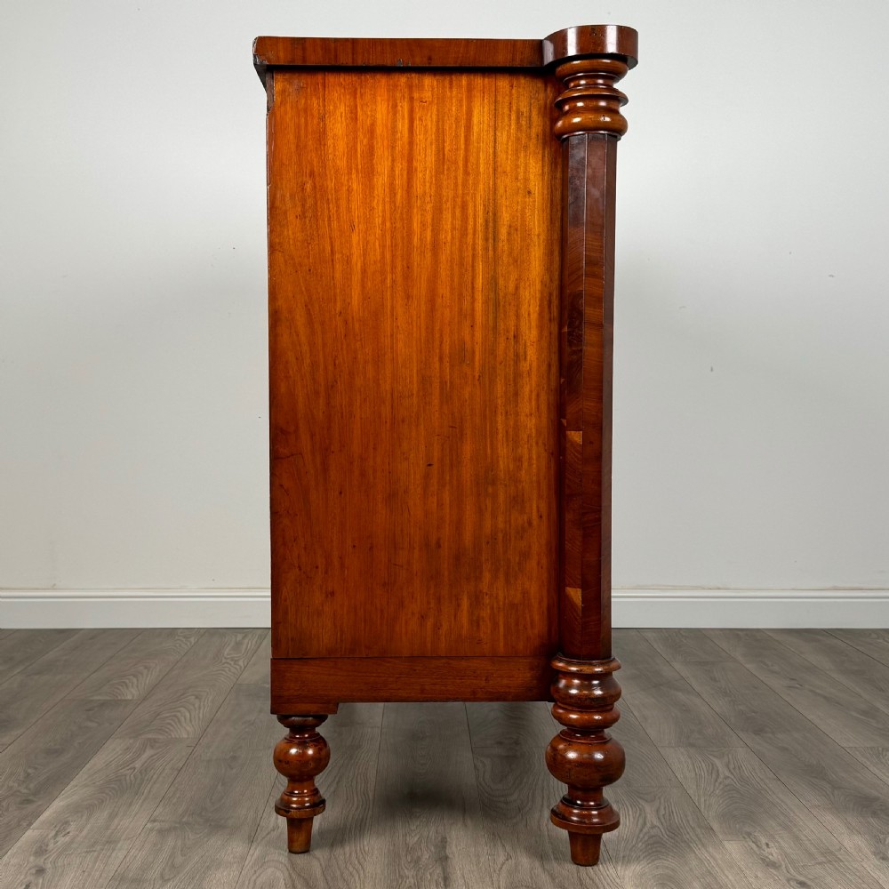  Antique 19th Century Rare Serpentine Chest Of Drawers In Mahogany  View VI