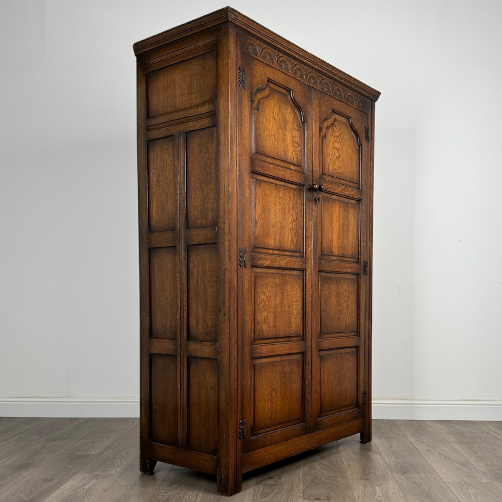 Antique 20th Century Wardrobe In Oak  View IX