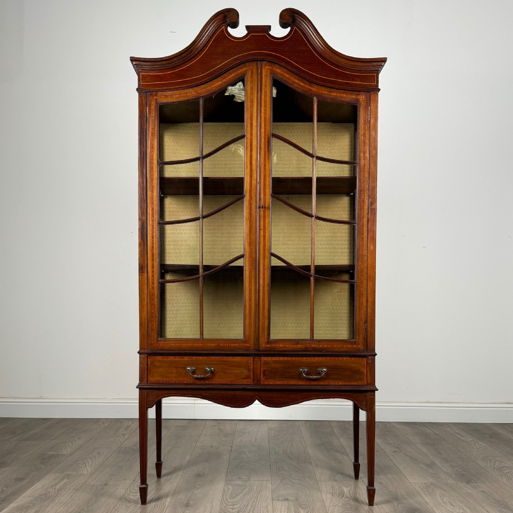  Antique Late 19th Century Glazed Display Cabinet In Mahogany 
