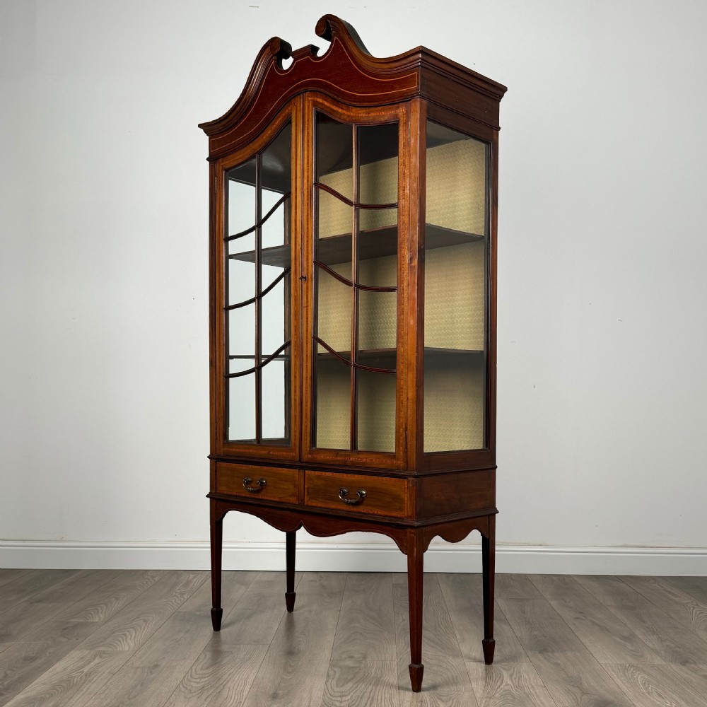  Antique Late 19th Century Glazed Display Cabinet In Mahogany 
 View II