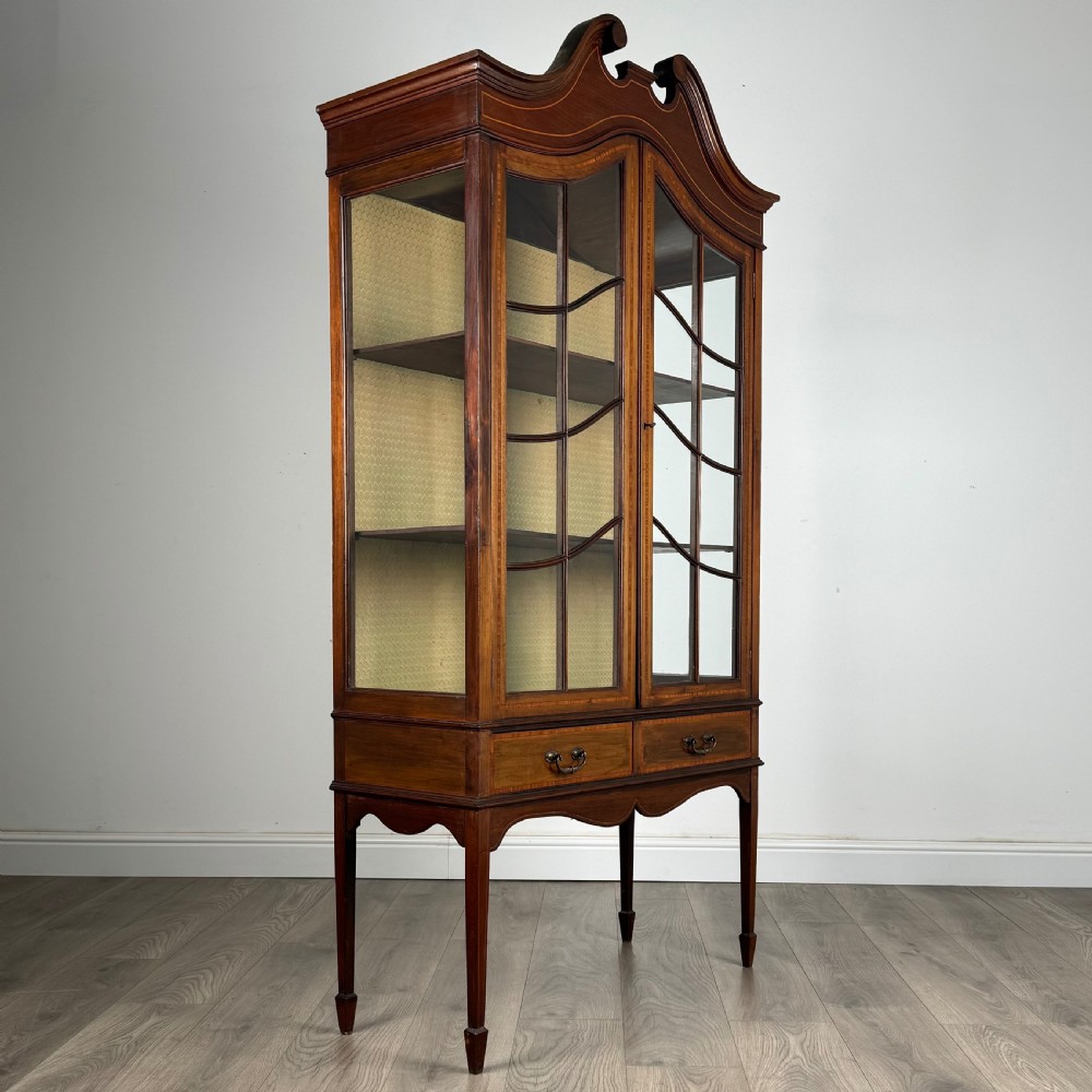  Antique Late 19th Century Glazed Display Cabinet In Mahogany 
 View IX
