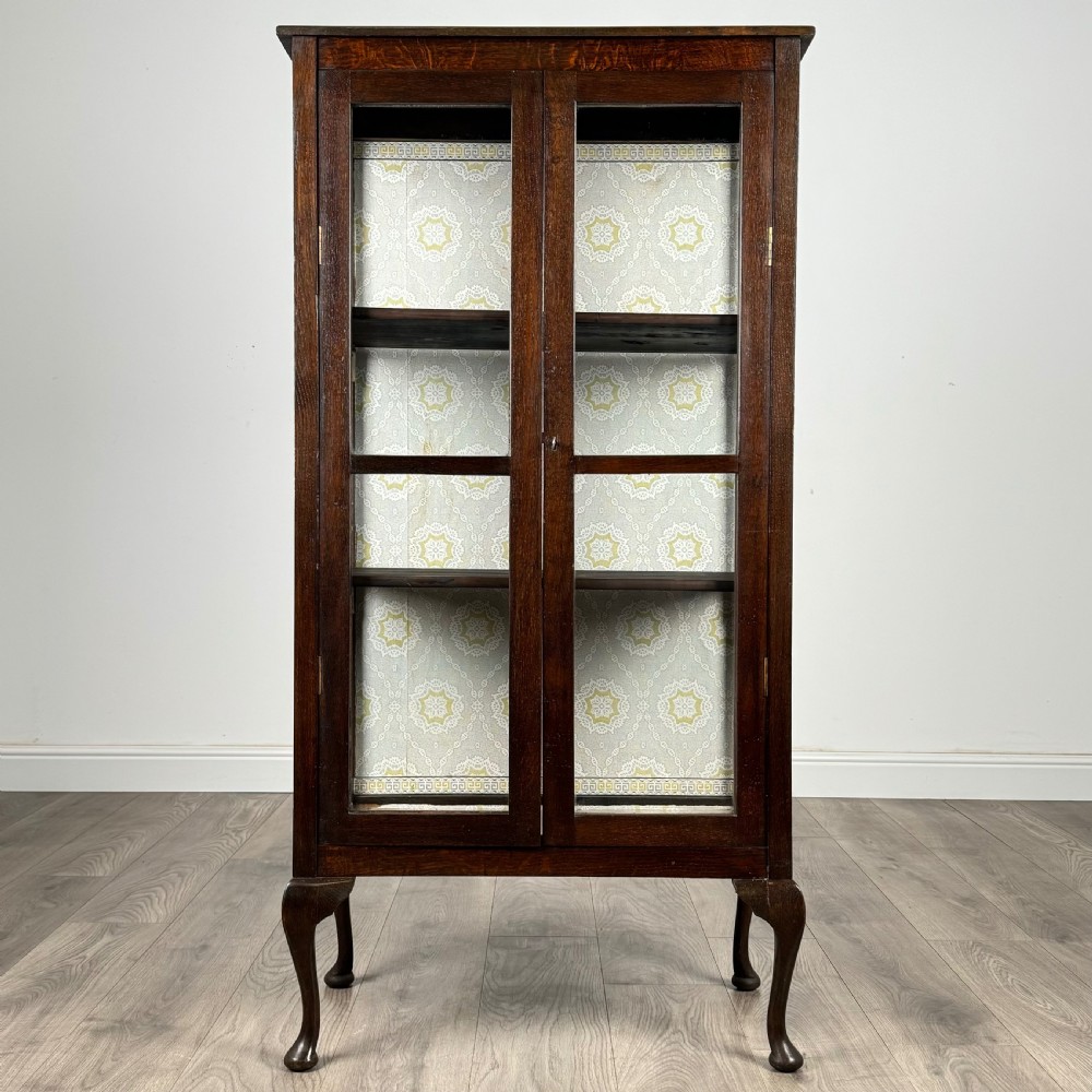 Antique 20th Century Display Cabinet In Oak 