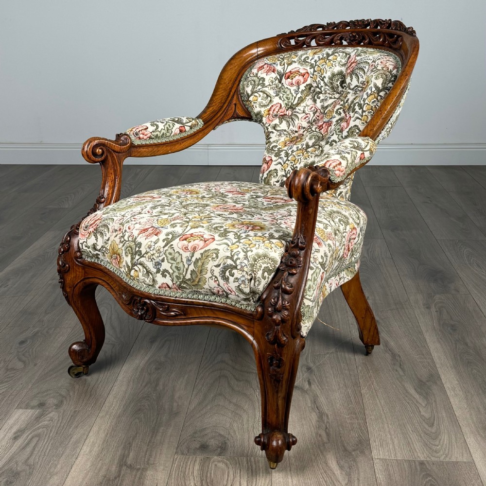 Antique 19th Century Fine Quality Carved Oak Armchair 