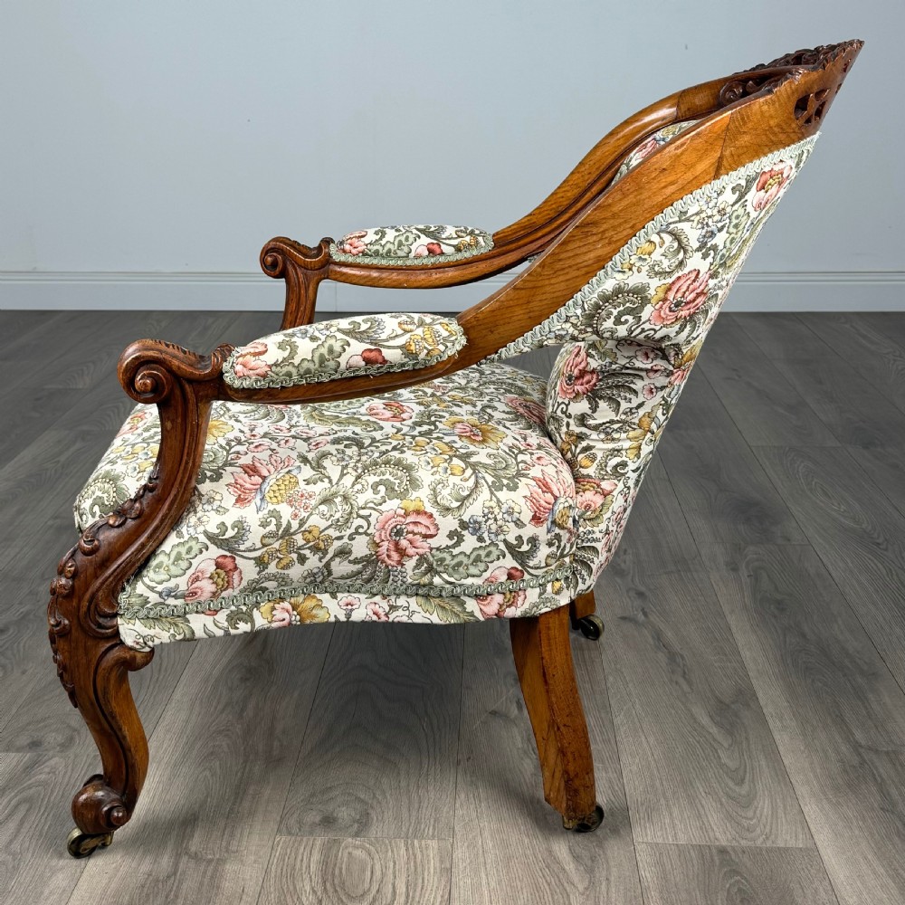 Antique 19th Century Fine Quality Carved Oak Armchair  View II