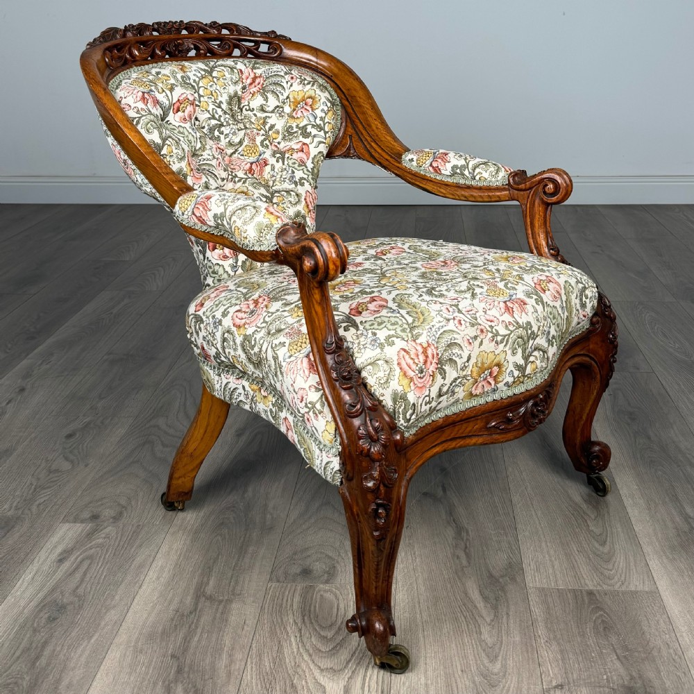 Antique 19th Century Fine Quality Carved Oak Armchair  View VI